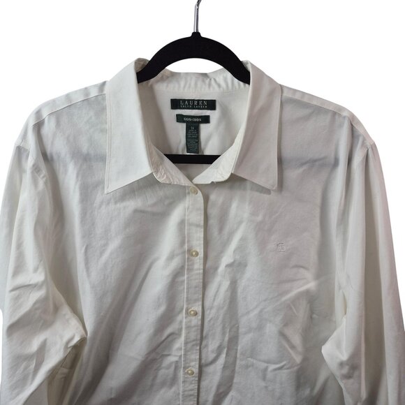 Lauren Ralph Lauren Womens Top Size 3X 100% Cotton Button Up Shirt Long Sleeve - Picture 3 of 9